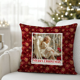 Silent Red and Gold Victorian Angel Christmas Kudde