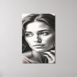 Silent Reflection: Cinematic Black and White Canvastryck