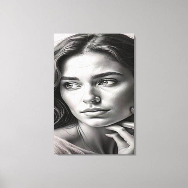 Silent Reflection: Cinematic Black and White Canvastryck (Framsida)