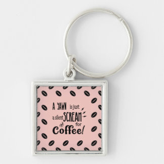 SILENT SCREAM FYRKANTIG SILVERFÄRGAD NYCKELRING