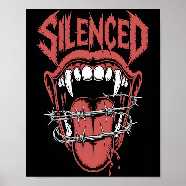 Silent Scream Mouth Illustration Poster (Framsidan)