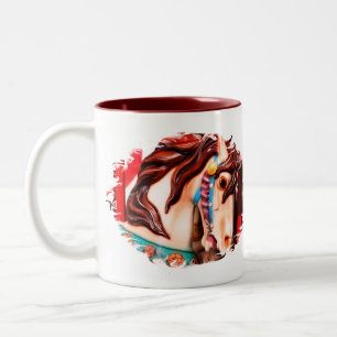 Silent Steed Carousel Horse Två-Tonad Mugg