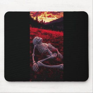 Silent Sunset Bones - Skeleton i Crimson Fält Musmatta