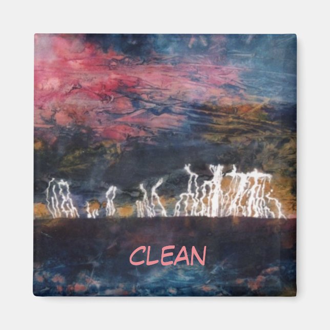 "Silent Thunder #2" Abstrakt Dishwasher Magnet (Framsidan)