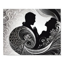 Silent Vow: Black & White Silhouette Kärlek Story