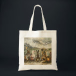 Silent Watching Whimsical Farmhouse Animals  Tygkasse<br><div class="desc">This tote bag features unlikely animal friends gathered around a cozy campfire on a peaceful farm. The warm and rustic scene makes it perfect for animal lovers, fans of cute farm animals, and anyone who enjoys charming countryside artwork. Great for everyday use, grocery shopping, school, or casual outings. A delightful...</div>