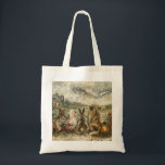 Silent Watching Whimsical Farmhouse Animals  Tygkasse<br><div class="desc">This tote bag features unlikely animal friends gathered around a cozy campfire on a peaceful farm. The warm and rustic scene makes it perfect for animal lovers, fans of cute farm animals, and anyone who enjoys charming countryside artwork. Great for everyday use, grocery shopping, school, or casual outings. A delightful...</div>