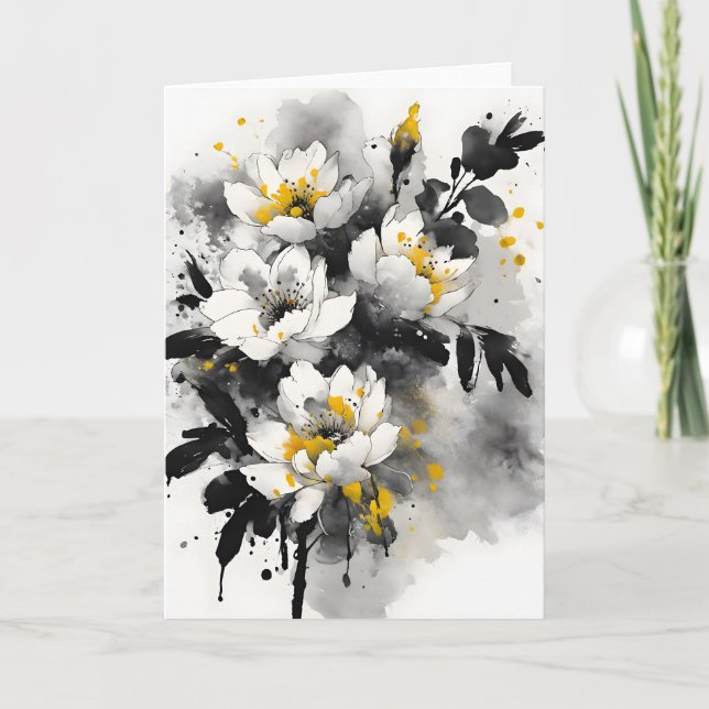Silente tomentosa - Akvarellblommor Kort (Framsida)
