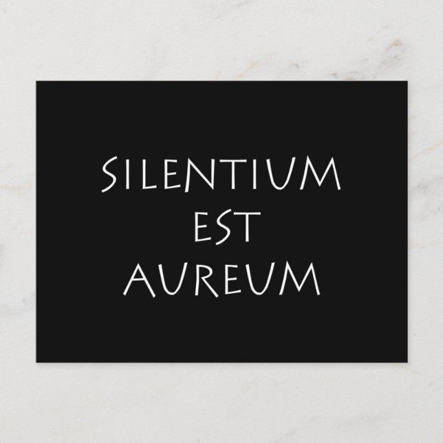 Silentium est aureum vykort (Framsida)
