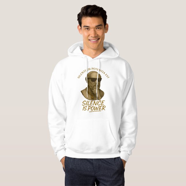 Silentium Potentia Est – Tystnadens Styrka Hoodie (Hel framsida)