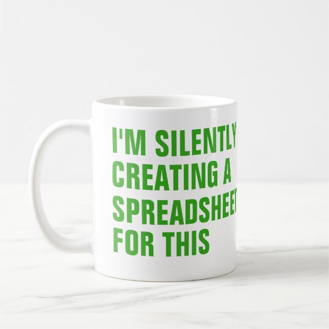 Silently creating a Spreadsheet for this Kaffemugg (Vänster)