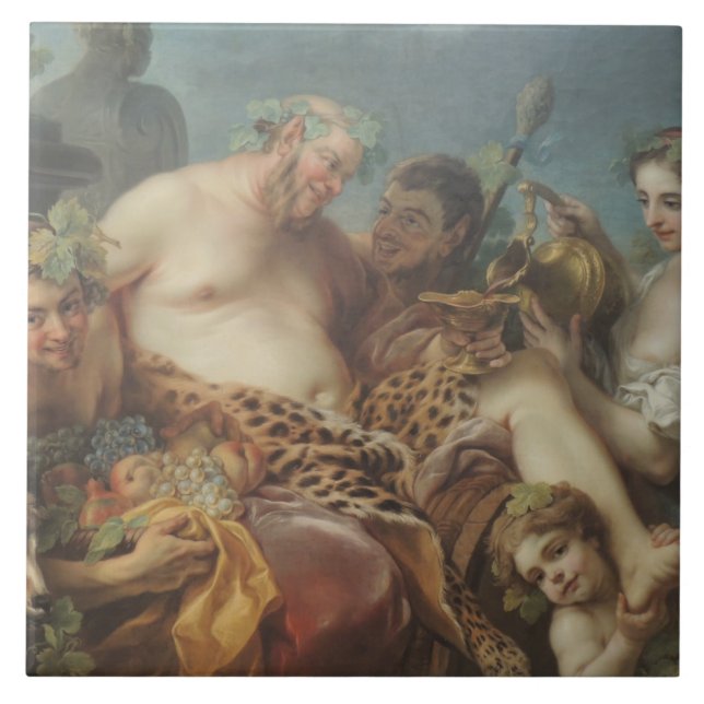 Silenus drakhet (av Carle van Loo) Kakelplatta (Framsidan)