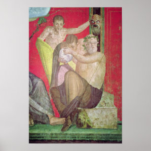 Silenus och den unga satyren, östlig vägg poster
