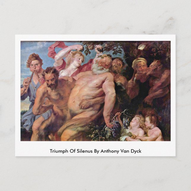 Silenus triumf av Anthony Van Dyck Vykort (Framsida)