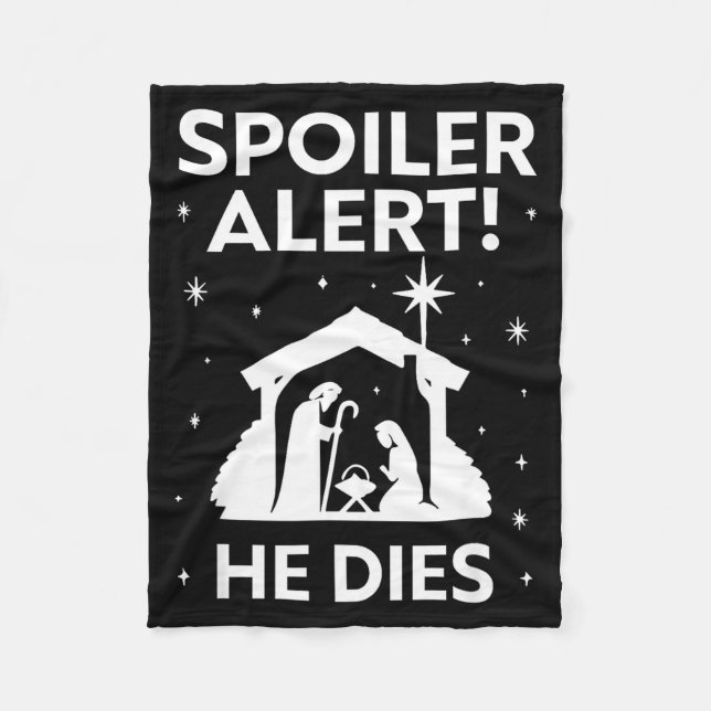 Siler Alert He Dies, Funny Christmas, Nativity Sce Fleecefilt (Framsidan)