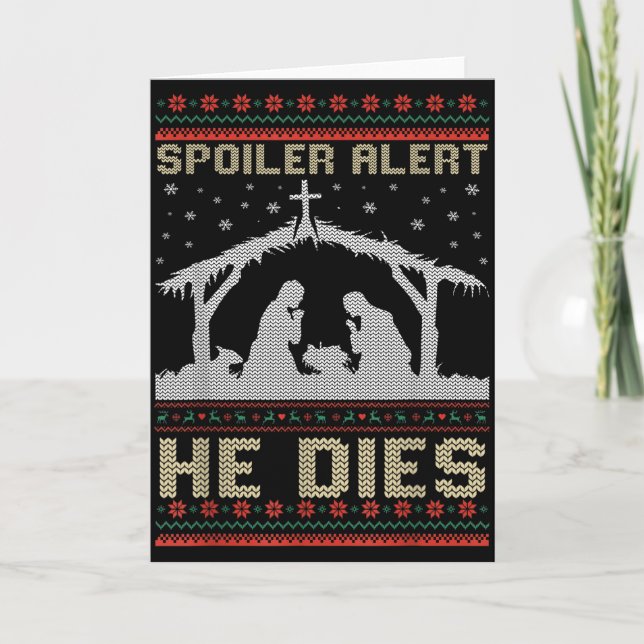 Siler Alert He Dies Jesus Nativity Scene Ugly Chri Kort (Framsida)