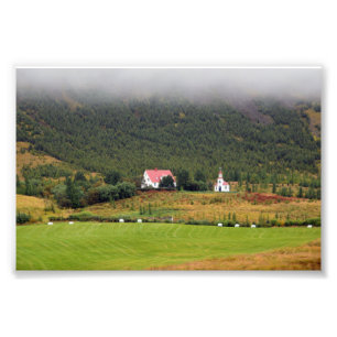 Silfrastadakirkja Church i Islandet Fototryck