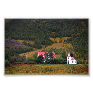 Silfrastadakirkja Church i Islandet Fototryck