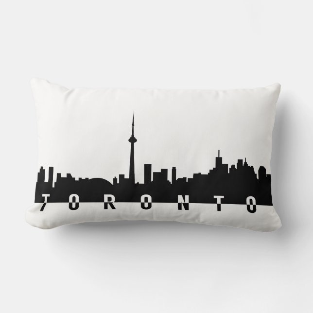 silhoue för svart för symbol för toronto lumbarkudde (Framsida)