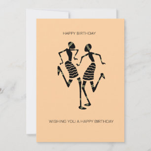 Silhouette African Art, Fantastisk Joy Dance Birth Kort