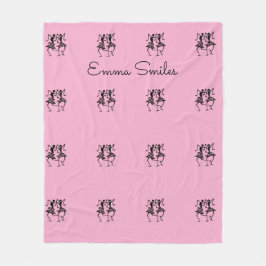 Silhouette African Art Firande Dance Rosa Fleecefilt