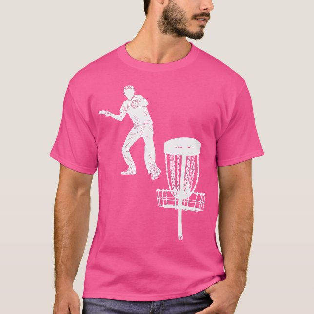 Silhouette American Disc Golf Player Frolf Targeti T Shirt (Framsida)