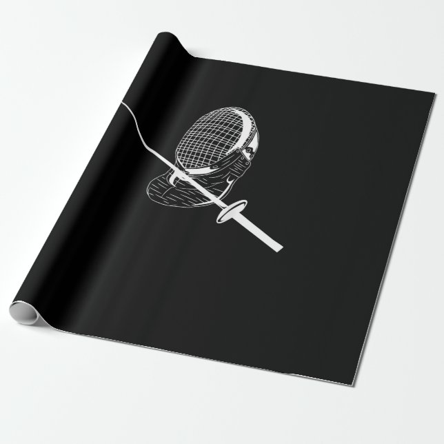 Silhouette American Fencmask and Weapon Fencer Presentpapper (Utrullad)