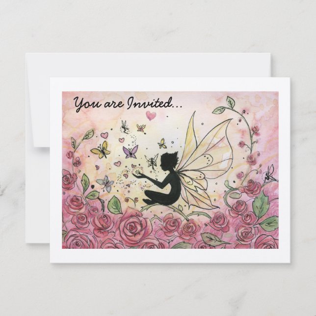 Silhouette and Roses Inbjudningar (Framsida)