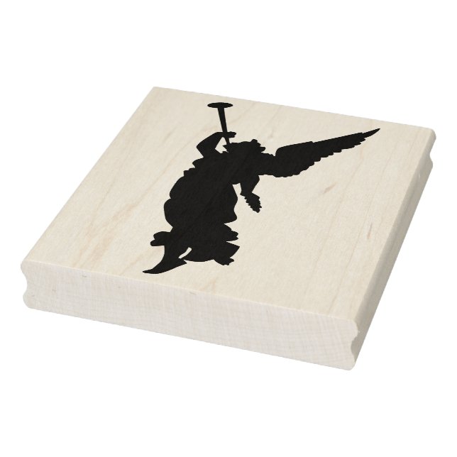 Silhouette Angel med trumpet art frimärke Stämpel (Stämpel)
