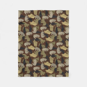 Silhouette Animal Camouflage Brown Fleecefilt