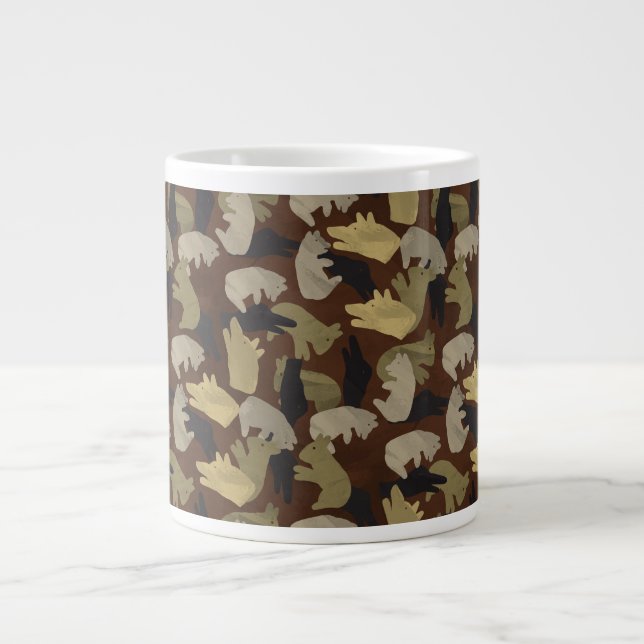 Silhouette Animal Camouflage Brown Jumbo Mugg (Framsidan)