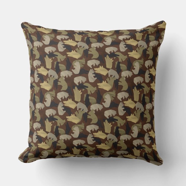 Silhouette Animal Camouflage Brown Kudde (Framsida)