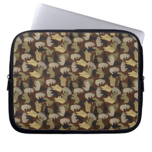 Silhouette Animal Camouflage Brown Laptop Fodral