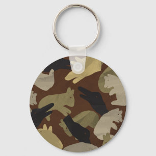 Silhouette Animal Camouflage Brown Nyckelring