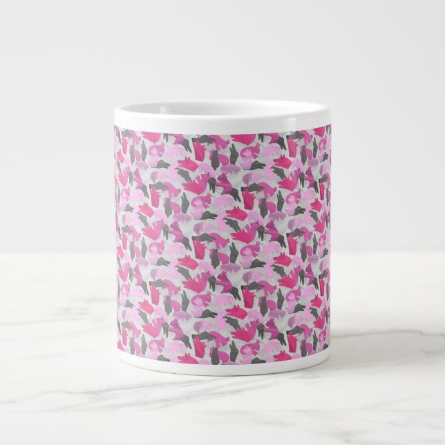Silhouette Animal Camouflage Rosa Jumbo Mugg (Framsidan)