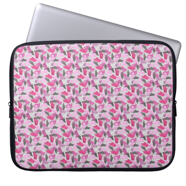 Silhouette Animal Camouflage Rosa Laptop Sleeve (Framsidan)