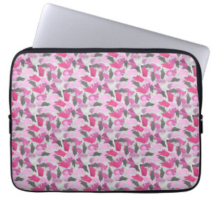 Silhouette Animal Camouflage Rosa Laptop Sleeve