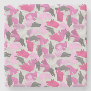 Silhouette Animal Camouflage Rosa Stenunderlägg