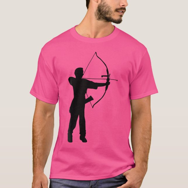 Silhouette Archery Archer Player Bow And Arrow Sho T Shirt (Framsida)