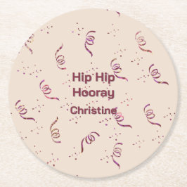 Silhouette Art Ribbon and Confetti Birthday Party Underlägg Papper Rund