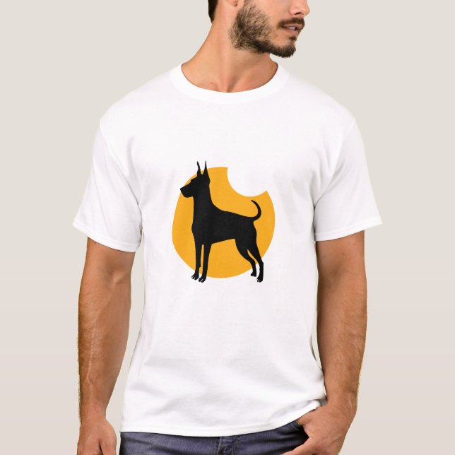 Silhouette av Dobermans T Shirt (Framsida)