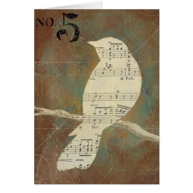 Silhouette av en fågel hälsningskort (Framsidan)