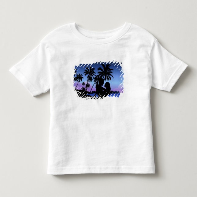 Silhouette av en koppla ihop som omfamnar på t-shirt (Framsida)