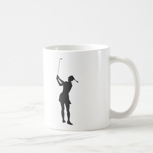 Silhouette av en kvinna som spelar golf kaffemugg (Höger)