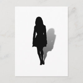 Silhouette av en kvinna vykort