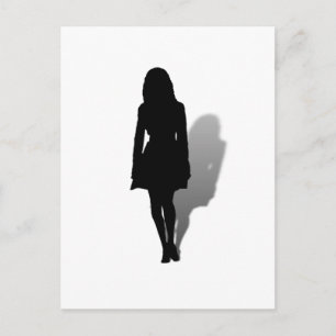 Silhouette av en kvinna vykort