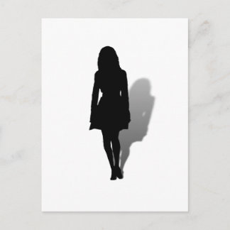 Silhouette av en kvinna vykort