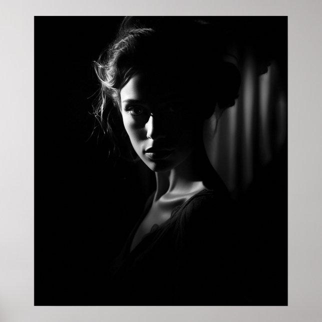 Silhouette av en kvinnas bild i ansikte poster (Framsidan)