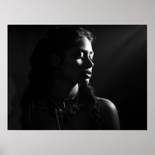 Silhouette av en kvinnas bild i ansikte poster