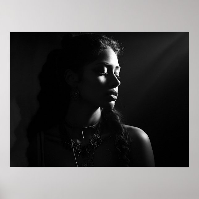 Silhouette av en kvinnas bild i ansikte poster (Framsidan)